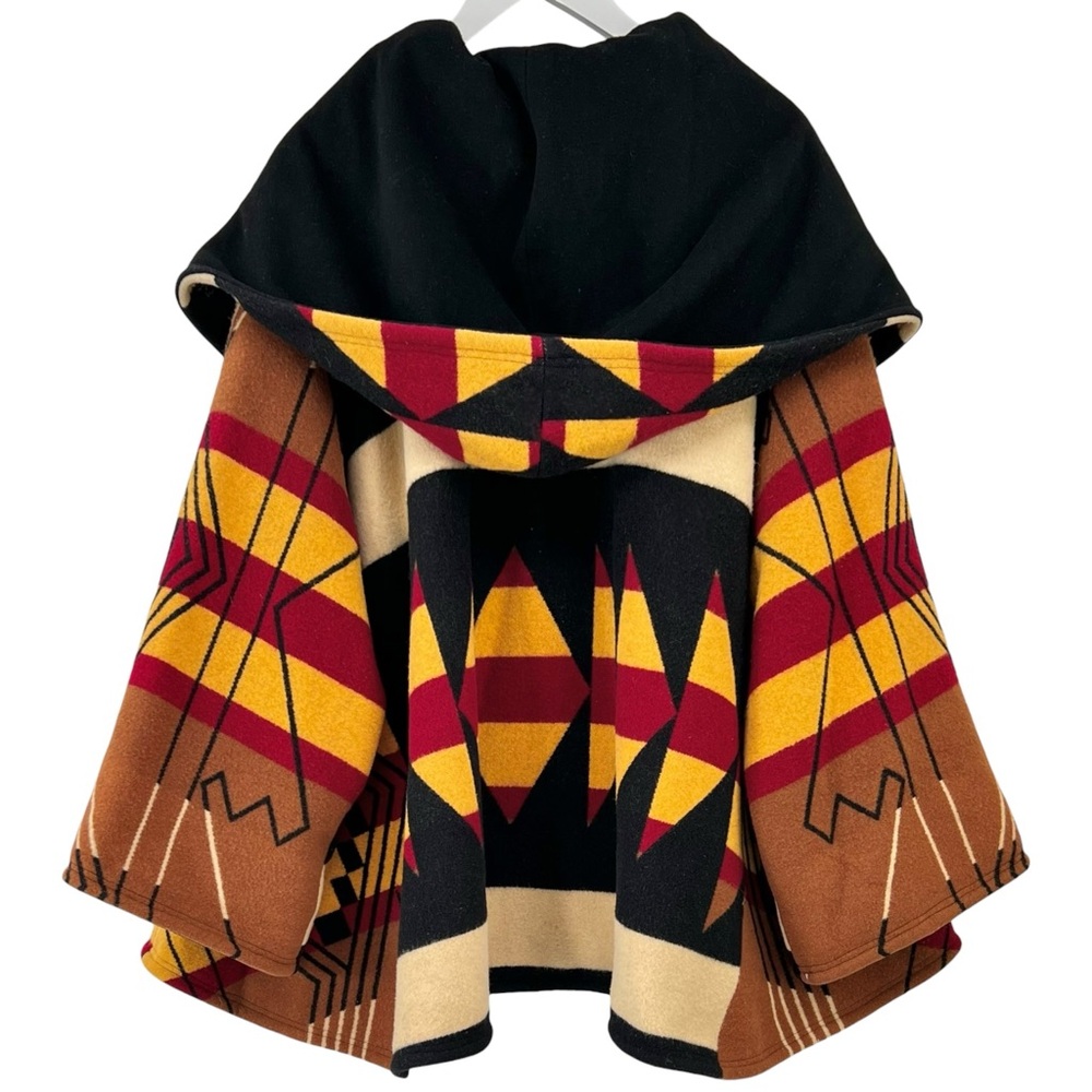 Lindsey Thornburg x Pendleton Brown Native American Print Wool Cape Cloak Coat - Picture 2 of 14